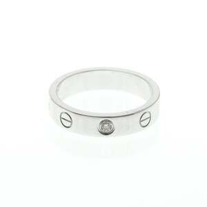 CARTIER Authentic 18k Silver Diamond Love Ring